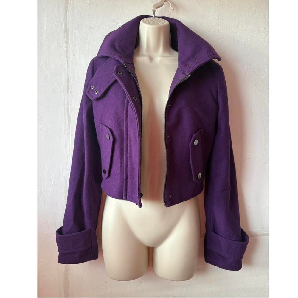 Vntg bcbg cropped wool moto